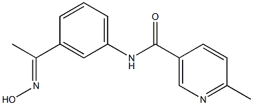 N-{3-[(1E)-N-hydroxyethanimidoyl]phenyl}-6-methylnicotinamide 化学構造式