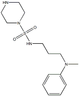 N-{3-[methyl(phenyl)amino]propyl}piperazine-1-sulfonamide,,结构式