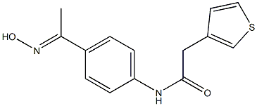 N-{4-[1-(hydroxyimino)ethyl]phenyl}-2-(thiophen-3-yl)acetamide,,结构式