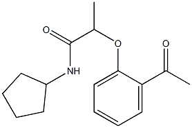 N-cyclopentyl-2-(2-acetylphenoxy)propanamide Struktur
