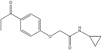 N-cyclopropyl-2-(4-propionylphenoxy)acetamide 化学構造式