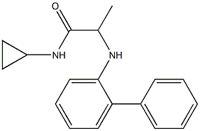 N-cyclopropyl-2-[(2-phenylphenyl)amino]propanamide,,结构式