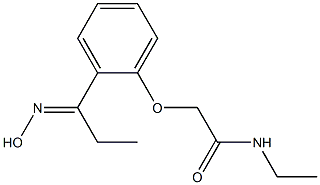 N-ethyl-2-{2-[(1E)-N-hydroxypropanimidoyl]phenoxy}acetamide Struktur