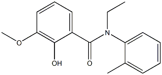 N-ethyl-2-hydroxy-3-methoxy-N-(2-methylphenyl)benzamide 化学構造式
