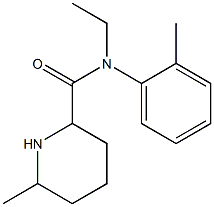 N-ethyl-6-methyl-N-(2-methylphenyl)piperidine-2-carboxamide 化学構造式