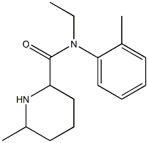 N-ethyl-6-methyl-N-(2-methylphenyl)piperidine-2-carboxamide,,结构式