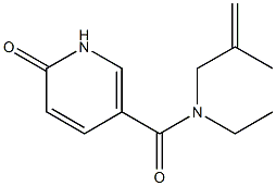 N-ethyl-N-(2-methylprop-2-en-1-yl)-6-oxo-1,6-dihydropyridine-3-carboxamide 结构式