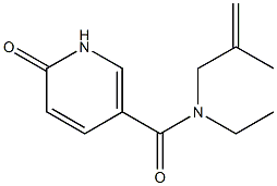 N-ethyl-N-(2-methylprop-2-en-1-yl)-6-oxo-1,6-dihydropyridine-3-carboxamide,,结构式