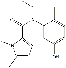 N-ethyl-N-(5-hydroxy-2-methylphenyl)-1,5-dimethyl-1H-pyrrole-2-carboxamide 化学構造式