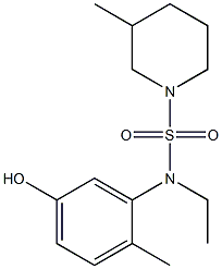 N-ethyl-N-(5-hydroxy-2-methylphenyl)-3-methylpiperidine-1-sulfonamide 化学構造式