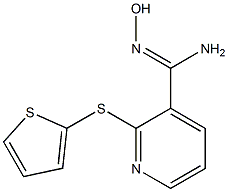 N'-hydroxy-2-(thiophen-2-ylsulfanyl)pyridine-3-carboximidamide,,结构式