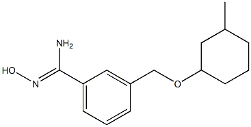 N'-hydroxy-3-{[(3-methylcyclohexyl)oxy]methyl}benzene-1-carboximidamide 化学構造式
