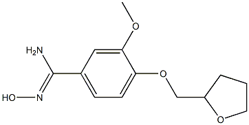 N'-hydroxy-3-methoxy-4-(tetrahydrofuran-2-ylmethoxy)benzenecarboximidamide 化学構造式