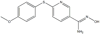 N'-hydroxy-6-[(4-methoxyphenyl)sulfanyl]pyridine-3-carboximidamide,,结构式