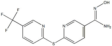N'-hydroxy-6-{[5-(trifluoromethyl)pyridin-2-yl]sulfanyl}pyridine-3-carboximidamide,,结构式
