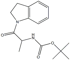 tert-butyl 2-(2,3-dihydro-1H-indol-1-yl)-1-methyl-2-oxoethylcarbamate,,结构式