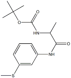 tert-butyl N-(1-{[3-(methylsulfanyl)phenyl]carbamoyl}ethyl)carbamate,,结构式