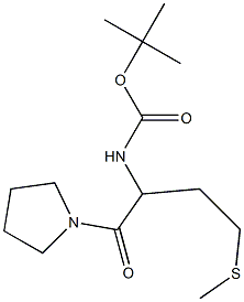 tert-butyl N-[4-(methylsulfanyl)-1-oxo-1-(pyrrolidin-1-yl)butan-2-yl]carbamate 化学構造式