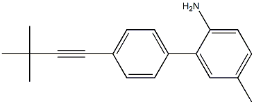 4'-(3,3-Dimethyl-but-1-ynyl)-5-methyl-biphenyl-2-ylamine,,结构式