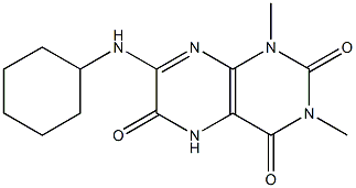 2,4,6(3H)-Pteridinetrione,  7-(cyclohexylamino)-1,5-dihydro-1,3-dimethyl- 化学構造式