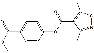 4-Isoxazolecarboxylic  acid,  3,5-dimethyl-,  4-(methoxycarbonyl)phenyl  ester,,结构式
