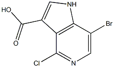 1H-Pyrrolo[3,2-c]pyridine-3-carboxylic  acid,  7-bromo-4-chloro-,,结构式