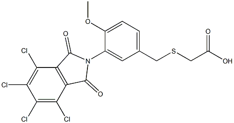 2-((4-METHOXY-3-(4,5,6,7-TETRACHLORO-1,3-DIOXOISOINDOLIN-2-YL)PHENYL)METHYLTHIO)ACETIC ACID Struktur