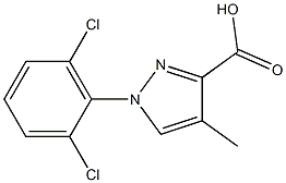 1-(2,6-dichlorophenyl)-4-methyl-1H-pyrazole-3-carboxylic acid,,结构式