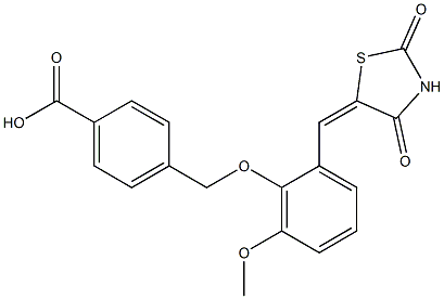4-({2-[(2,4-dioxo-1,3-thiazolidin-5-ylidene)methyl]-6-methoxyphenoxy}methyl)benzoic acid