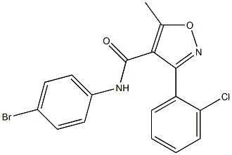 N-(4-bromophenyl)-3-(2-chlorophenyl)-5-methyl-4-isoxazolecarboxamide,,结构式