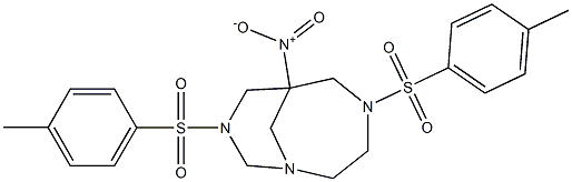 6-nitro-4,8-bis[(4-methylphenyl)sulfonyl]-1,4,8-triazabicyclo[4.3.1]decane,,结构式
