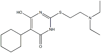 5-cyclohexyl-2-{[2-(diethylamino)ethyl]sulfanyl}-6-hydroxy-4(3H)-pyrimidinone Structure