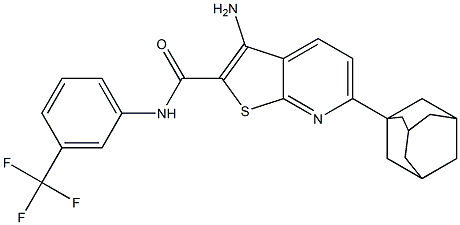 6-(1-adamantyl)-3-amino-N-[3-(trifluoromethyl)phenyl]thieno[2,3-b]pyridine-2-carboxamide Structure