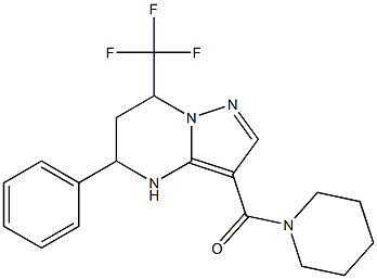 5-phenyl-3-(1-piperidinylcarbonyl)-7-(trifluoromethyl)-4,5,6,7-tetrahydropyrazolo[1,5-a]pyrimidine Structure