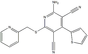 2-amino-6-[(2-pyridinylmethyl)sulfanyl]-4-(2-thienyl)-3,5-pyridinedicarbonitrile Struktur