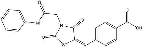 4-{[3-(2-anilino-2-oxoethyl)-2,4-dioxo-1,3-thiazolidin-5-ylidene]methyl}benzoic acid