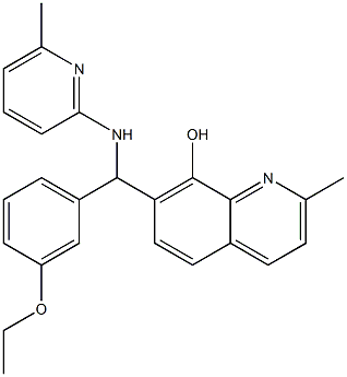 7-{(3-ethoxyphenyl)[(6-methylpyridin-2-yl)amino]methyl}-2-methylquinolin-8-ol Structure