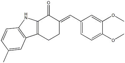 2-(3,4-dimethoxybenzylidene)-6-methyl-2,3,4,9-tetrahydro-1H-carbazol-1-one