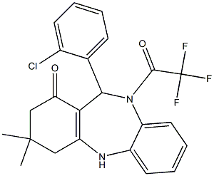 11-(2-chlorophenyl)-3,3-dimethyl-10-(trifluoroacetyl)-2,3,4,5,10,11-hexahydro-1H-dibenzo[b,e][1,4]diazepin-1-one 结构式