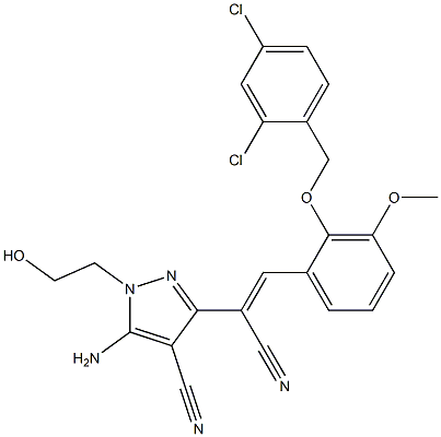 5-amino-3-(1-cyano-2-{2-[(2,4-dichlorobenzyl)oxy]-3-methoxyphenyl}vinyl)-1-(2-hydroxyethyl)-1H-pyrazole-4-carbonitrile