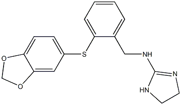 N-[2-(1,3-benzodioxol-5-ylsulfanyl)benzyl]-N-(4,5-dihydro-1H-imidazol-2-yl)amine Struktur