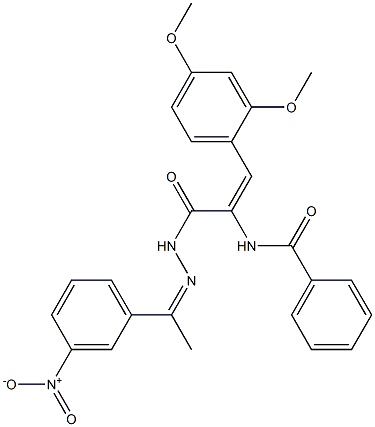 N-(2-(2,4-dimethoxyphenyl)-1-{[2-(1-{3-nitrophenyl}ethylidene)hydrazino]carbonyl}vinyl)benzamide|