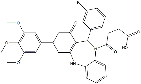 4-[11-(3-fluorophenyl)-1-oxo-3-(3,4,5-trimethoxyphenyl)-1,2,3,4,5,11-hexahydro-10H-dibenzo[b,e][1,4]diazepin-10-yl]-4-oxobutanoic acid