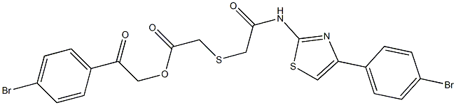 2-(4-bromophenyl)-2-oxoethyl [(2-{[4-(4-bromophenyl)-1,3-thiazol-2-yl]amino}-2-oxoethyl)sulfanyl]acetate,,结构式