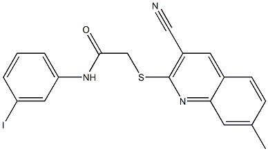 2-[(3-cyano-7-methylquinolin-2-yl)sulfanyl]-N-(3-iodophenyl)acetamide