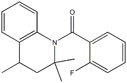 1-(2-fluorobenzoyl)-2,2,4-trimethyl-1,2,3,4-tetrahydroquinoline Struktur