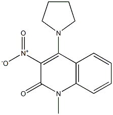 3-nitro-1-methyl-4-(1-pyrrolidinyl)-2(1H)-quinolinone Struktur