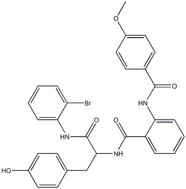 N-[2-(2-bromoanilino)-1-(4-hydroxybenzyl)-2-oxoethyl]-2-[(4-methoxybenzoyl)amino]benzamide