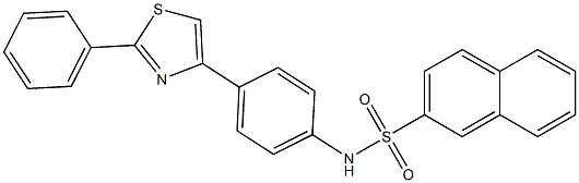 N-[4-(2-phenyl-1,3-thiazol-4-yl)phenyl]-2-naphthalenesulfonamide 化学構造式