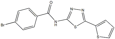 4-bromo-N-(5-thien-2-yl-1,3,4-thiadiazol-2-yl)benzamide,,结构式